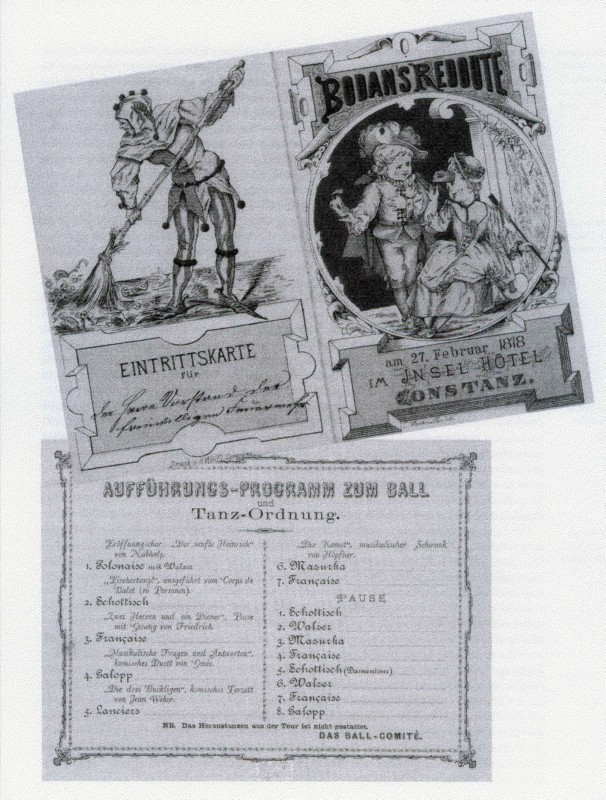 Eintrittskarte zur Bodansredoute am 27. Februar 1878